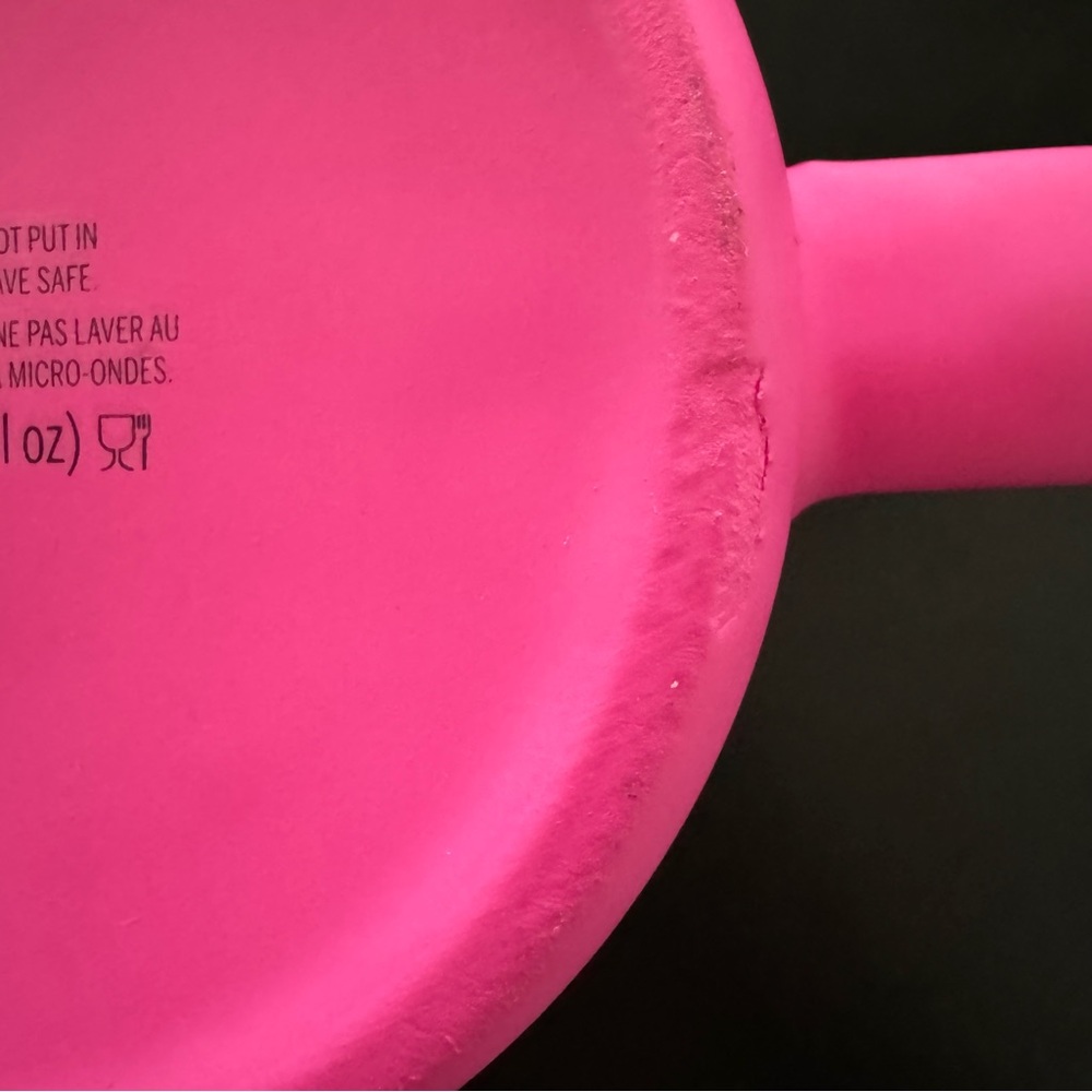 VS PINK Hot Magenta Pink Classic White Logo Oversized Ceramic Coffee Mug XL Cup - Picture 5 of 7